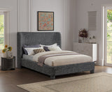 Penny Polyester Fabric Queen Bed - Elegant Curved Headboard for a Luxurious Bedroom Upgrade