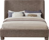 Penny King Bed - Elegant Upholstered Design with Curved Headboard for Luxurious Bedroom Makeover
