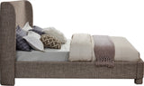 Penny Polyester Fabric Queen Bed - Elegant Curved Headboard for a Luxurious Bedroom Upgrade