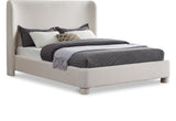 Penny Full Bed - Luxurious Upholstered Bed with Curved Headboard for Elegant Bedroom Decor Upgrade