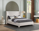 Penny King Bed - Elegant Upholstered Design with Curved Headboard for Luxurious Bedroom Makeover