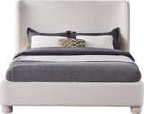 Penny Polyester Fabric Queen Bed - Elegant Curved Headboard for a Luxurious Bedroom Upgrade