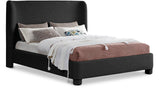 Penny Polyester Fabric Queen Bed - Elegant Curved Headboard for a Luxurious Bedroom Upgrade
