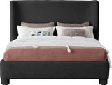 Penny Polyester Fabric Queen Bed - Elegant Curved Headboard for a Luxurious Bedroom Upgrade
