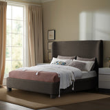 Penny King Bed - Elegant Upholstered Design with Curved Headboard for Luxurious Bedroom Makeover