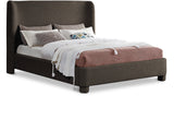 Penny Polyester Fabric Queen Bed - Elegant Curved Headboard for a Luxurious Bedroom Upgrade