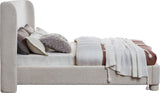 Penny Polyester Fabric Queen Bed - Elegant Curved Headboard for a Luxurious Bedroom Upgrade