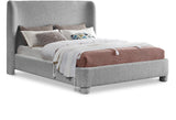 Penny Polyester Fabric Queen Bed - Elegant Curved Headboard for a Luxurious Bedroom Upgrade