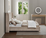 Penny Full Bed - Luxurious Upholstered Bed with Curved Headboard for Elegant Bedroom Decor Upgrade