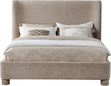 Penny King Bed - Elegant Upholstered Design with Curved Headboard for Luxurious Bedroom Makeover