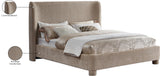 Penny Polyester Fabric Queen Bed - Elegant Curved Headboard for a Luxurious Bedroom Upgrade