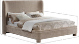 Penny Polyester Fabric Queen Bed - Elegant Curved Headboard for a Luxurious Bedroom Upgrade