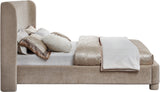 Penny Polyester Fabric Queen Bed - Elegant Curved Headboard for a Luxurious Bedroom Upgrade