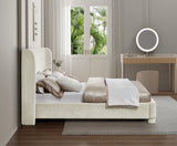 Penny King Bed - Elegant Upholstered Design with Curved Headboard for Luxurious Bedroom Makeover