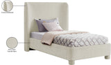 Penny Twin Bed - Elegant Upholstered Bed with Curved Headboard for Stylish Bedroom Decor Upgrade