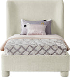 Penny Twin Bed - Elegant Upholstered Bed with Curved Headboard for Stylish Bedroom Decor Upgrade