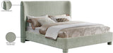 Penny Polyester Fabric Queen Bed - Elegant Curved Headboard for a Luxurious Bedroom Upgrade