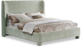 Penny Polyester Fabric Queen Bed - Elegant Curved Headboard for a Luxurious Bedroom Upgrade