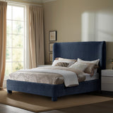 Penny King Bed - Elegant Upholstered Design with Curved Headboard for Luxurious Bedroom Makeover