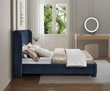 Penny Polyester Fabric Queen Bed - Elegant Curved Headboard for a Luxurious Bedroom Upgrade