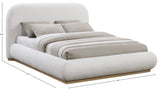 Vaughn Bed – Cozy Chenille Upholstered Platform Bed with Natural Wood Base for Modern Bedrooms