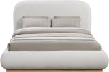 Vaughn Bed – Cozy Chenille Upholstered Platform Bed with Natural Wood Base for Modern Bedrooms