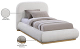 Vaughn Bed – Cozy Chenille Upholstered Platform Bed with Natural Wood Base for Modern Bedrooms