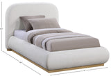 Vaughn Bed – Cozy Chenille Upholstered Platform Bed with Natural Wood Base for Modern Bedrooms