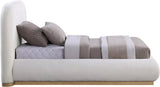 Vaughn Bed – Cozy Chenille Upholstered Platform Bed with Natural Wood Base for Modern Bedrooms