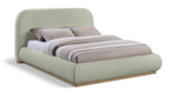 Vaughn Bed – Cozy Chenille Upholstered Platform Bed with Natural Wood Base for Modern Bedrooms