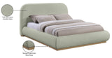 Vaughn Bed – Cozy Chenille Upholstered Platform Bed with Natural Wood Base for Modern Bedrooms