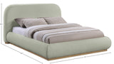 Vaughn Bed – Cozy Chenille Upholstered Platform Bed with Natural Wood Base for Modern Bedrooms