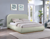 Vaughn Bed – Cozy Chenille Upholstered Platform Bed with Natural Wood Base for Modern Bedrooms