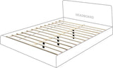 Vaughn Bed – Cozy Chenille Upholstered Platform Bed with Natural Wood Base for Modern Bedrooms