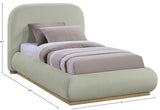 Vaughn Bed – Cozy Chenille Upholstered Platform Bed with Natural Wood Base for Modern Bedrooms