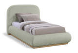 Vaughn Bed – Cozy Chenille Upholstered Platform Bed with Natural Wood Base for Modern Bedrooms