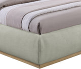 Vaughn Bed – Cozy Chenille Upholstered Platform Bed with Natural Wood Base for Modern Bedrooms