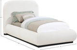 Vaughn Cream Boucle Bed - Cozy Contemporary Design with Sturdy Black Wood Base for Ultimate Comfort