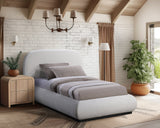 Vaughn Cozy Chenille Bed with Sturdy Wood Frame for a Stylish and Inviting Bedroom Retreat