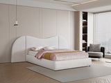 Everest Boucle Fabric Bed: Luxurious Contemporary Design with Removable Panels for Adaptable Comfort