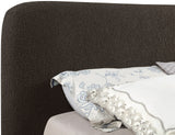 Rigby Art Deco King Bed in Rich Black Boucle Fabric with Fluted Base - Stylish & Modern Design