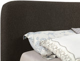 Rigby Art Deco King Bed in Rich Black Boucle Fabric with Fluted Base - Stylish & Modern Design