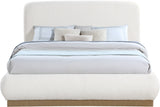 Rigby Art Deco King Bed in Rich Black Boucle Fabric with Fluted Base - Stylish & Modern Design