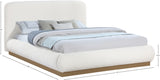 Rigby Art Deco King Bed in Rich Black Boucle Fabric with Fluted Base - Stylish & Modern Design
