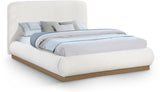 Rigby Art Deco King Bed in Rich Black Boucle Fabric with Fluted Base - Stylish & Modern Design