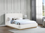 Rigby Art Deco King Bed in Rich Black Boucle Fabric with Fluted Base - Stylish & Modern Design