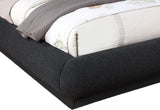 Rigby Art Deco King Bed in Elegant Black Boucle Fabric with Fluted Base - No Box Spring Needed