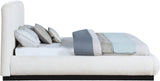 Rigby Art Deco King Bed in Elegant Black Boucle Fabric with Fluted Base - No Box Spring Needed