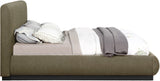 Rigby Art Deco King Bed in Elegant Black Boucle Fabric with Fluted Base - No Box Spring Needed