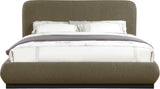 Rigby Art Deco King Bed in Elegant Black Boucle Fabric with Fluted Base - No Box Spring Needed